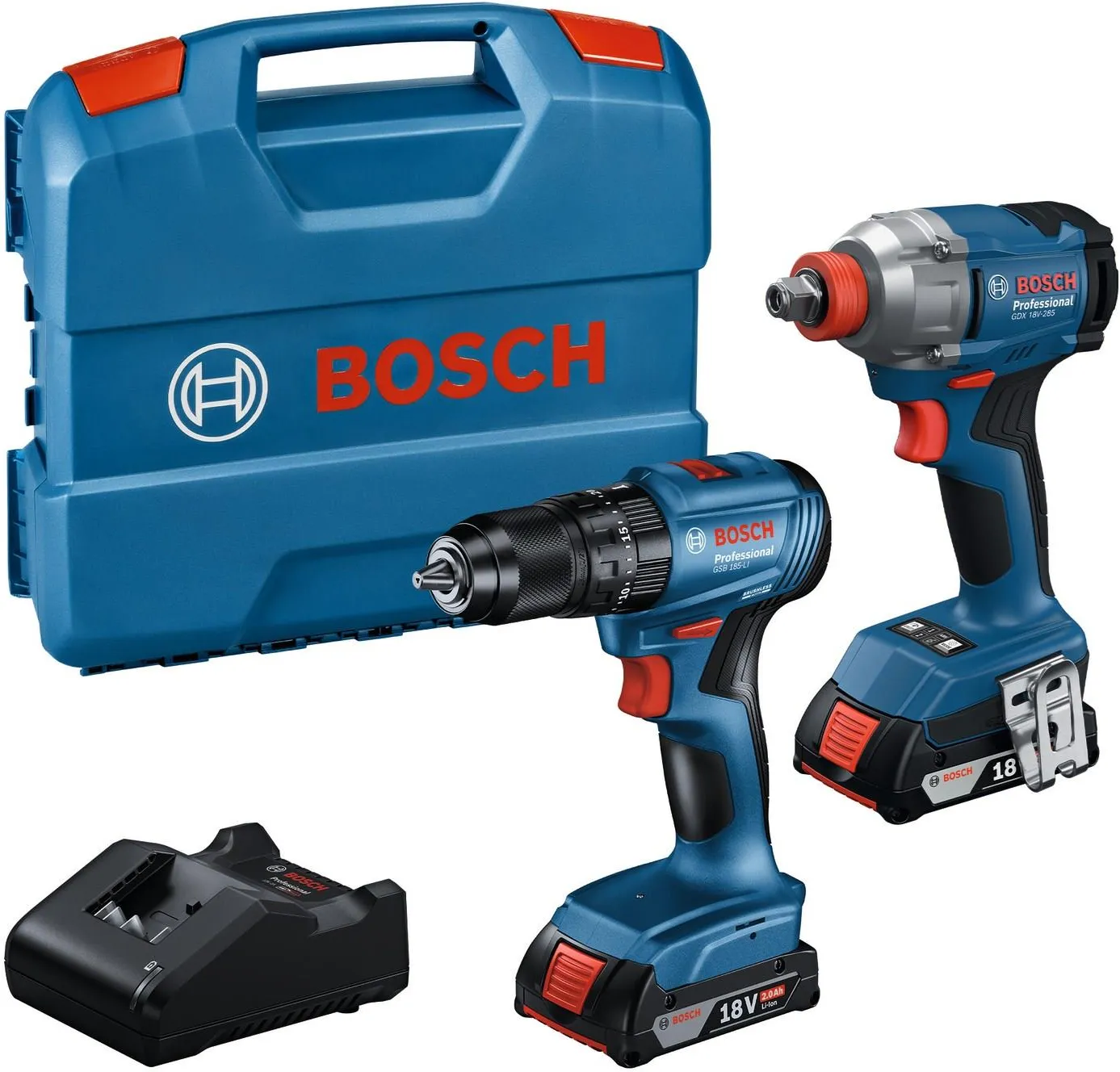 Набор ударный гайковерт + дрель Bosch GDX 18V-285 + GSR 185-LI Professional 06019N2124