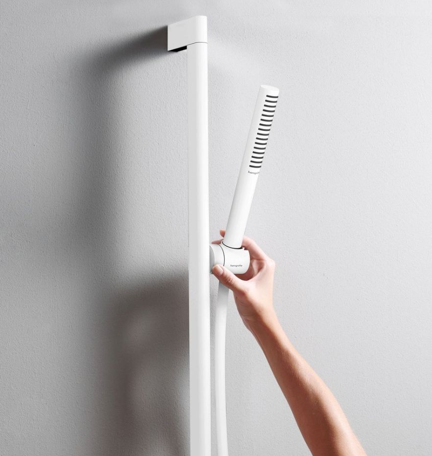 Душевой набор Hansgrohe Pulsify S 100 1Jet Ecosmart+ Z Drkiem 90cm Biay Mat 24383700 белый