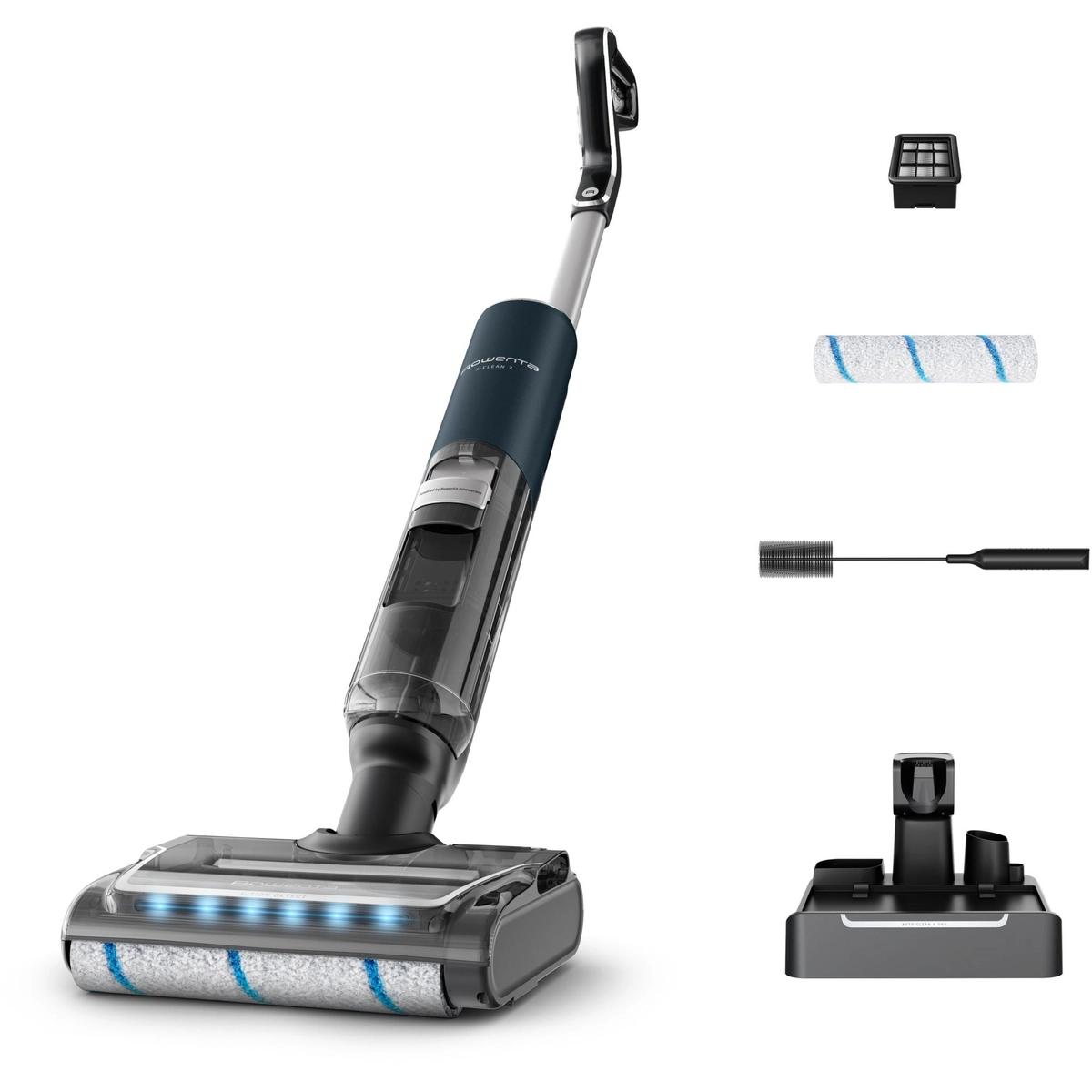 Вертикальный моющий пылесос Rowenta X-Clean 7 GZ5735E0, синий-чёрный