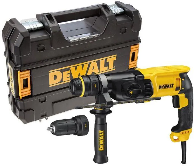 Сетевой перфоратор SDS-Plus DeWalt D25134KP, со сменным патроном и набором буров, в кейсе