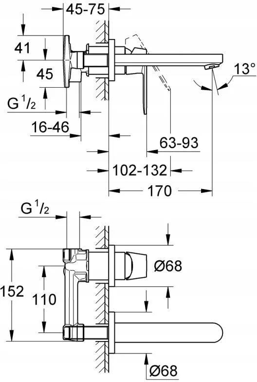 Смеситель Grohe Eurosmart Cosmopolitan 19381000