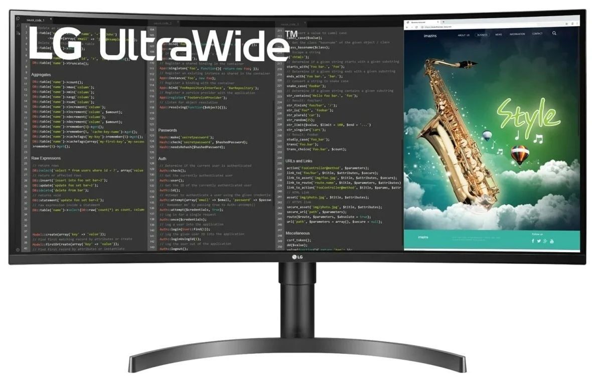 35" Монитор LG 35WN75C, 3440x1440, 100 Гц, *VA, черный