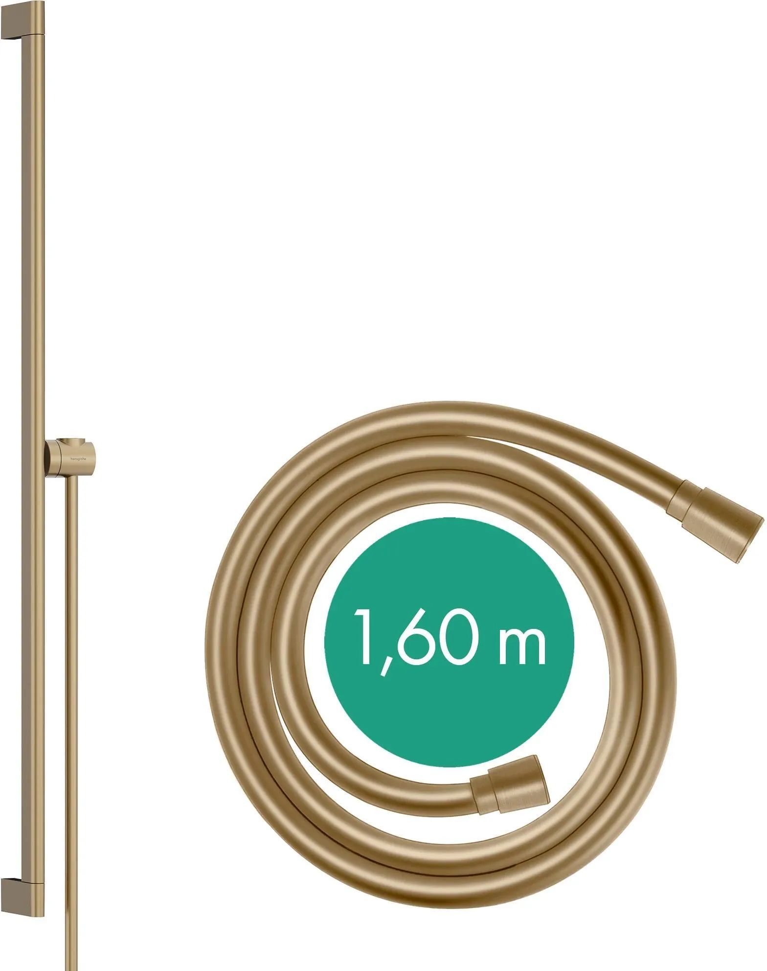 Hansgrohe Unica Shower Rail S Puro 90 см + Easyslide Slider + Isiflex Shower Hose 160 см Brushed Bronze 24405140