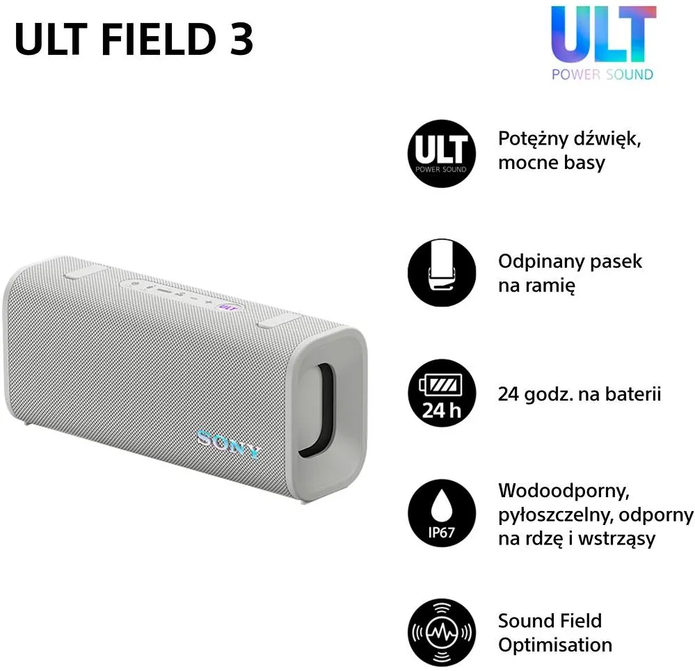 Портативная колонка Sony ULT Field 3 белый SRS-ULT30W