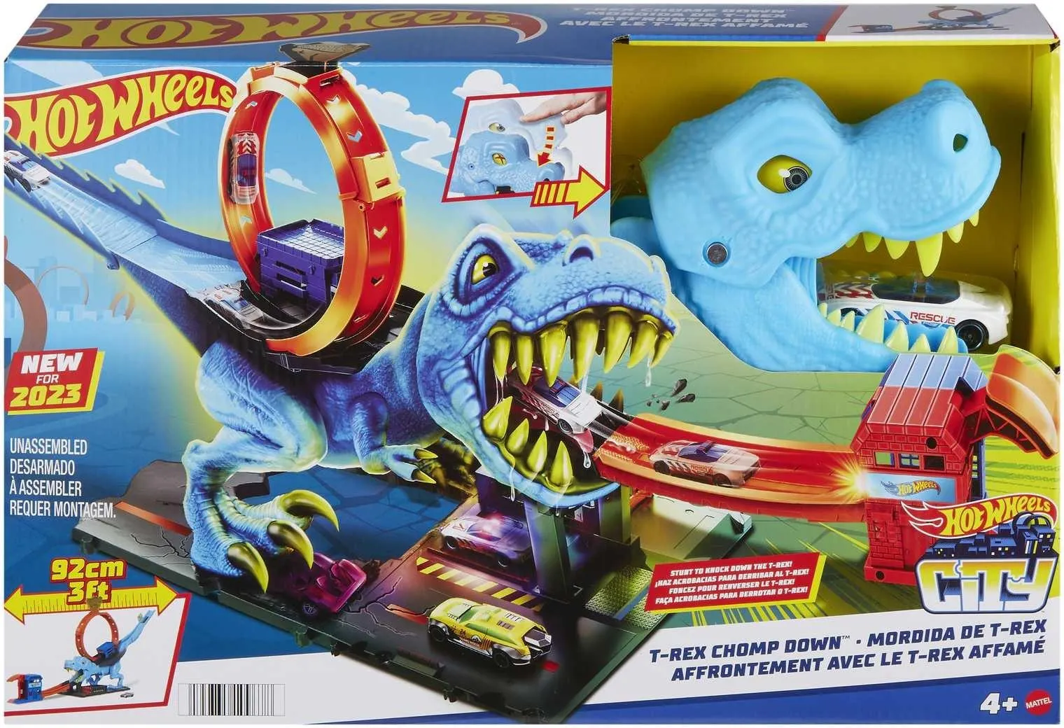 Набор игровой Hot Wheels City T-rex Loop HKX42