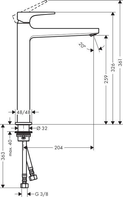 Смеситель для раковины (умывальника) hansgrohe Metropol 32512000 белый