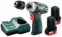 Аккумуляторная дрель-шуруповёрт Metabo PowerMaxx BS, с 2 АКБ 2.0Ah и ЗУ (600984000)
