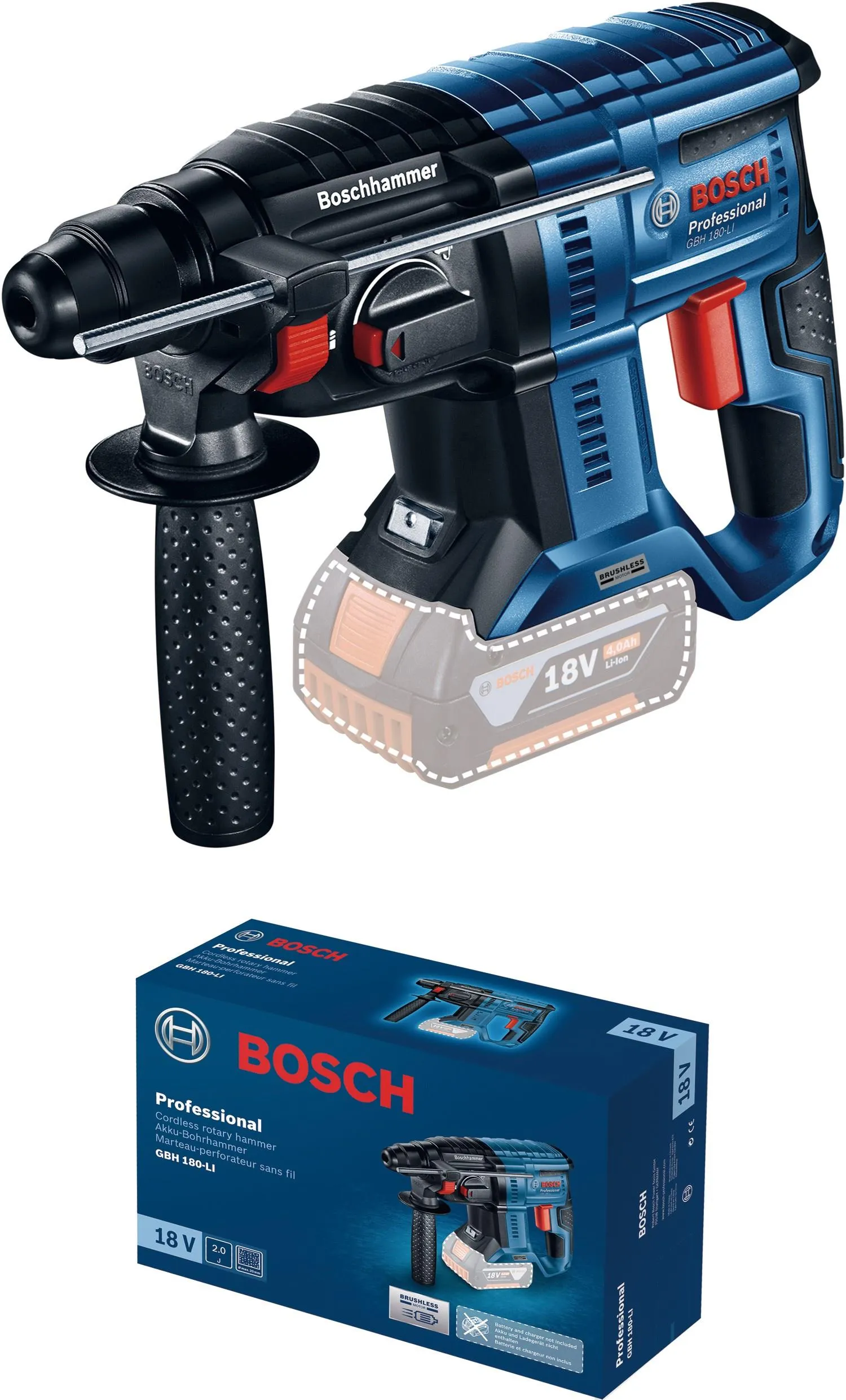 Аккумуляторный перфоратор Bosch GBH 180-LI Professional 0611911120