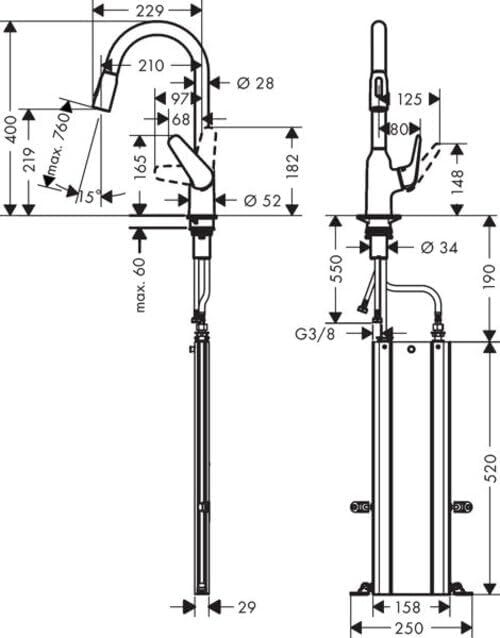 Кухонный смеситель Hansgrohe 71820000 хром