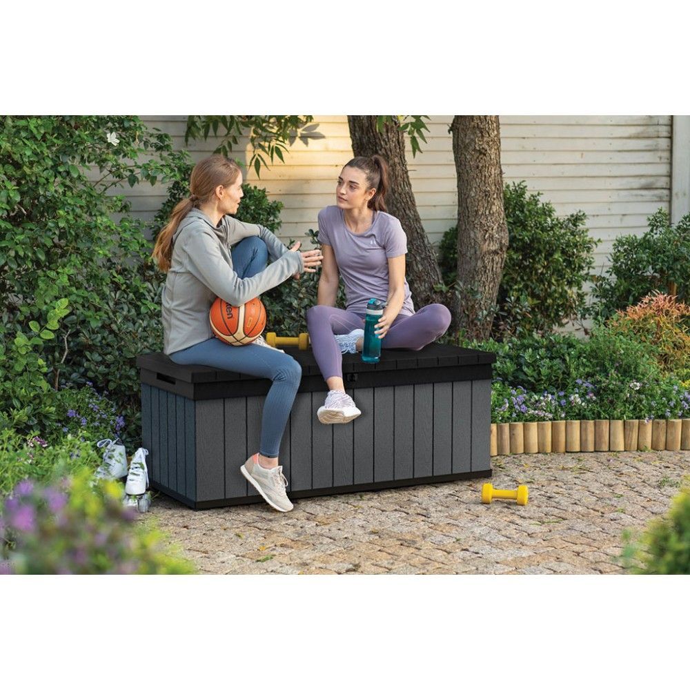 Садовый ящик Keter Darwin 380L, 142,5x65,3x54,5 см, серый (17211691)