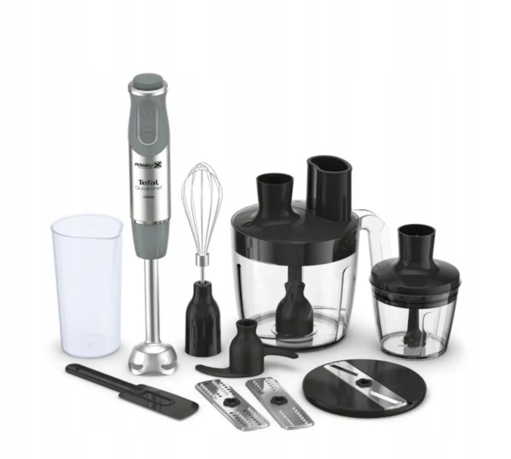 Блендер погружной Tefal QuickChef 8в1 HB65LD38 1000 Вт серебристо-серый