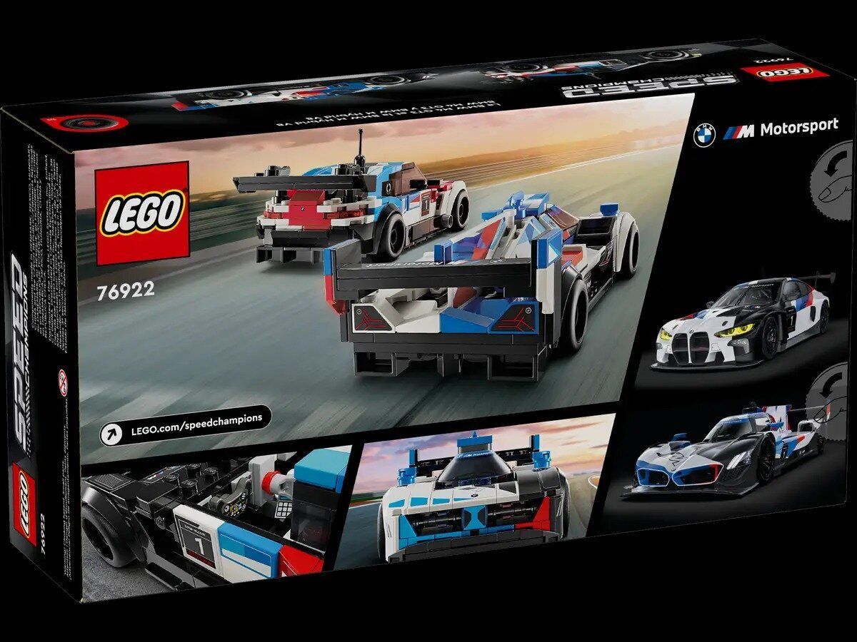 Конструктор LEGO Speed Champions 76922 Конструктор Гоночные автомобили BMW M4 GT3 и BMW M Hybrid V8