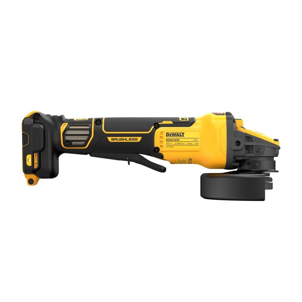 Аккумуляторная угловая шлифовальная машина Dewalt DCG416VSN-XJ, без АКБ и ЗУ