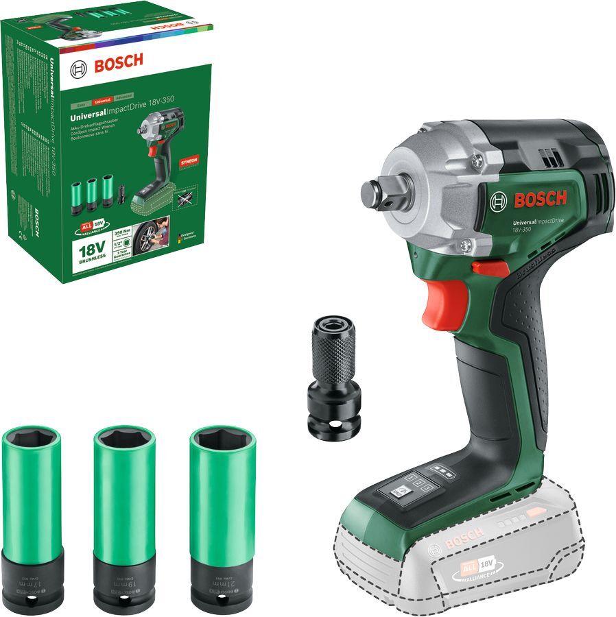 Аккумуляторный ударный гайковёрт Bosch UniversalImpactDrive 18V-350 (0603980305)