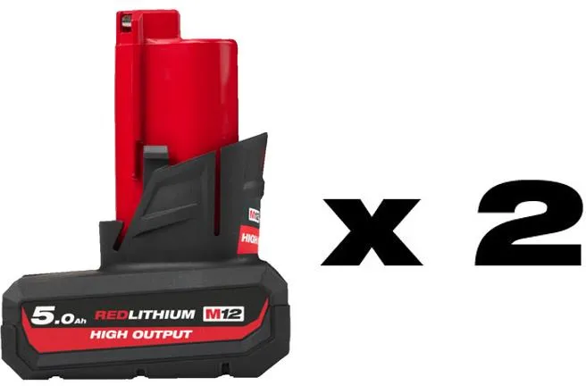 Аккумуляторная дисковая пила Milwaukee M12 FCS442-502X 12 В, 2×5,0 А·ч АКБ, ЗУ, кейс