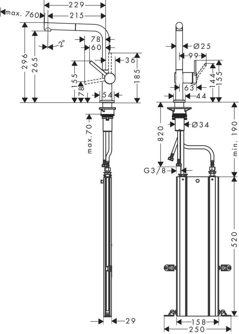 Смеситель для кухни Hansgrohe Talis 270 Хром (72809000)
