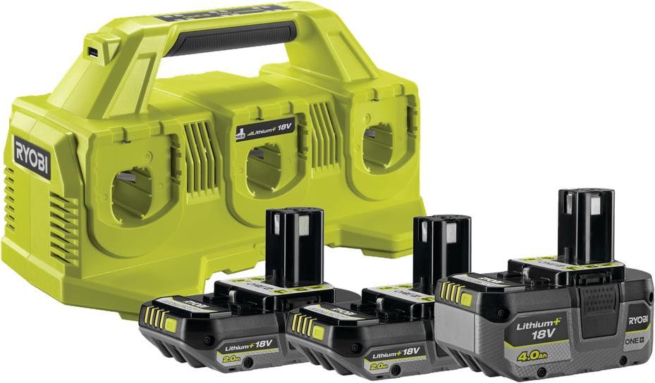 Комплект зарядного устройства RYOBI ONE+ на 4 порта с 4 АКБ
