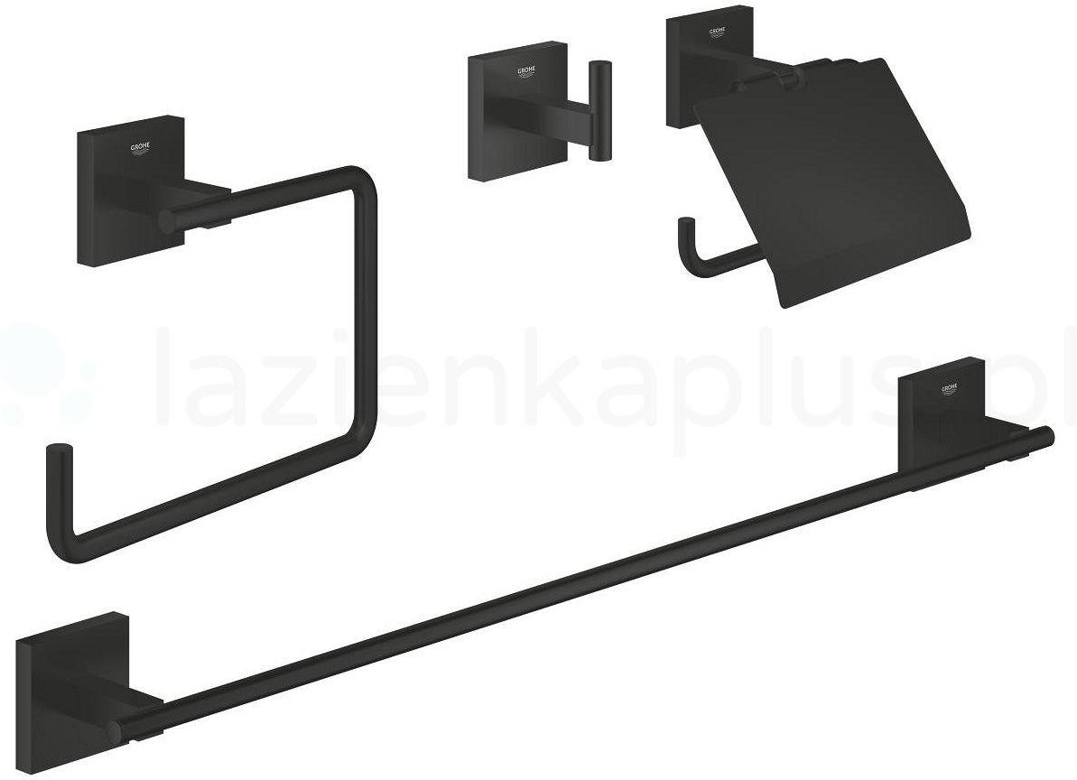 Набор аксессуаров для ванной Grohe Start Cube 4-в-1 411152430, черный матовый