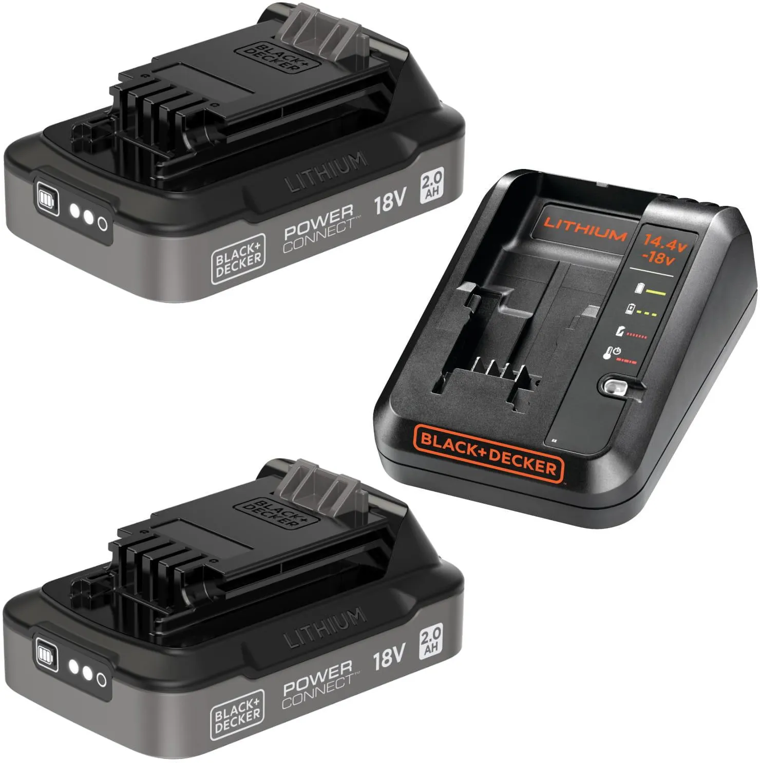 Комплект аккумуляторов Black+Decker BDL2018S, BDC1A, с ЗУ