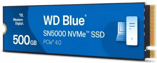 Жёсткий диск Western Digital Blue SN5000 SSD 500 ГБ M.2 PCIe NVMe Gen4 (WDS500G4B0E)