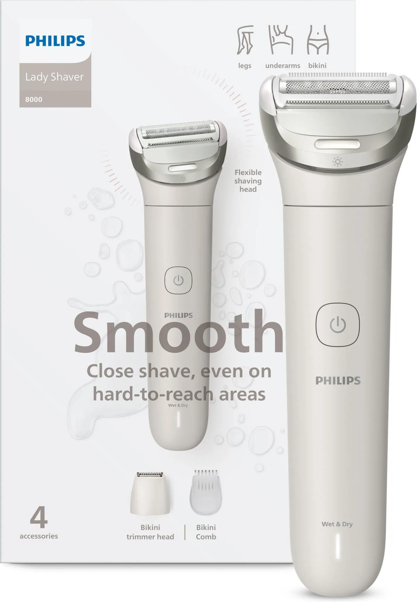 Женская электробритва Philips Series 8000 BRL147/00, белая
