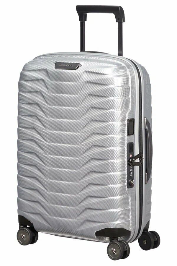 Чемодан Samsonite Proxis 55 см,44 л, полиэстер, нейлон, увеличение объема, адресная бирка, размер S, серый