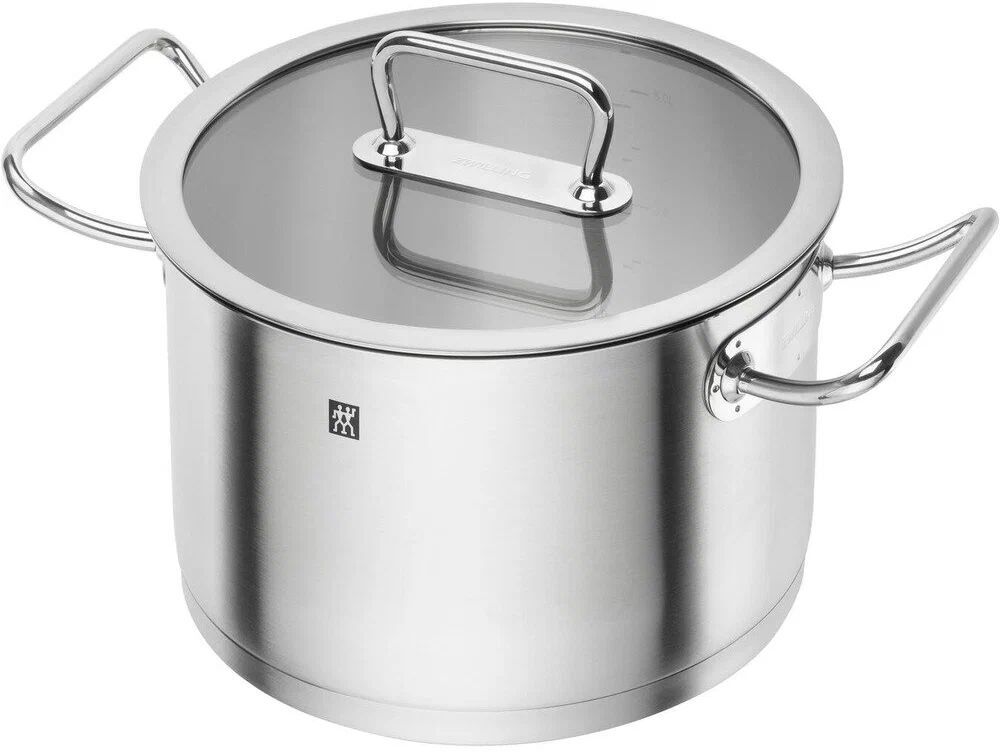 Кастрюля с крышкой Zwilling Pro 24 см, объем 6,2 л, нержавеющая сталь, 65123-240