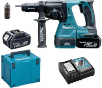 Аккумуляторный перфоратор SDS-Plus Makita DHR243RTJ 18 В, 2×5,0 А·ч АКБ, ЗУ, кейс Makpac