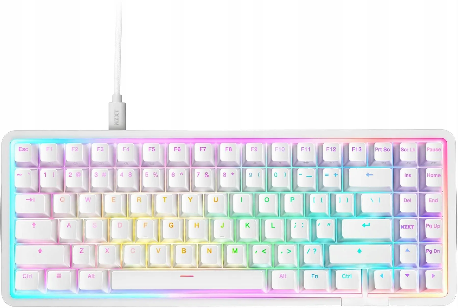 Клавиатура NZXT Function Elite MiniTKL, проводная, белая
