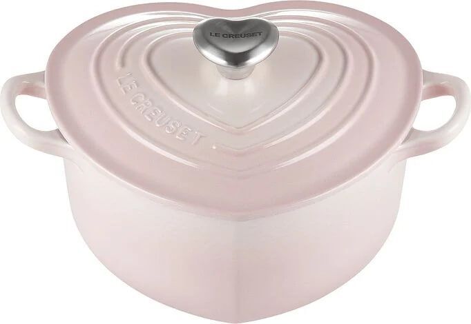Кастрюля с крышкой Le Creuset , форма сердца, 20 см / 1,9 л, цвета коралловой розы (LEC00184)