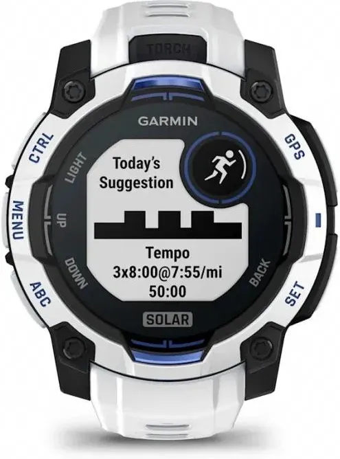 Смарт-часы Garmin Instinct 3 45mm Солнечный белый камень/Ярко-синий