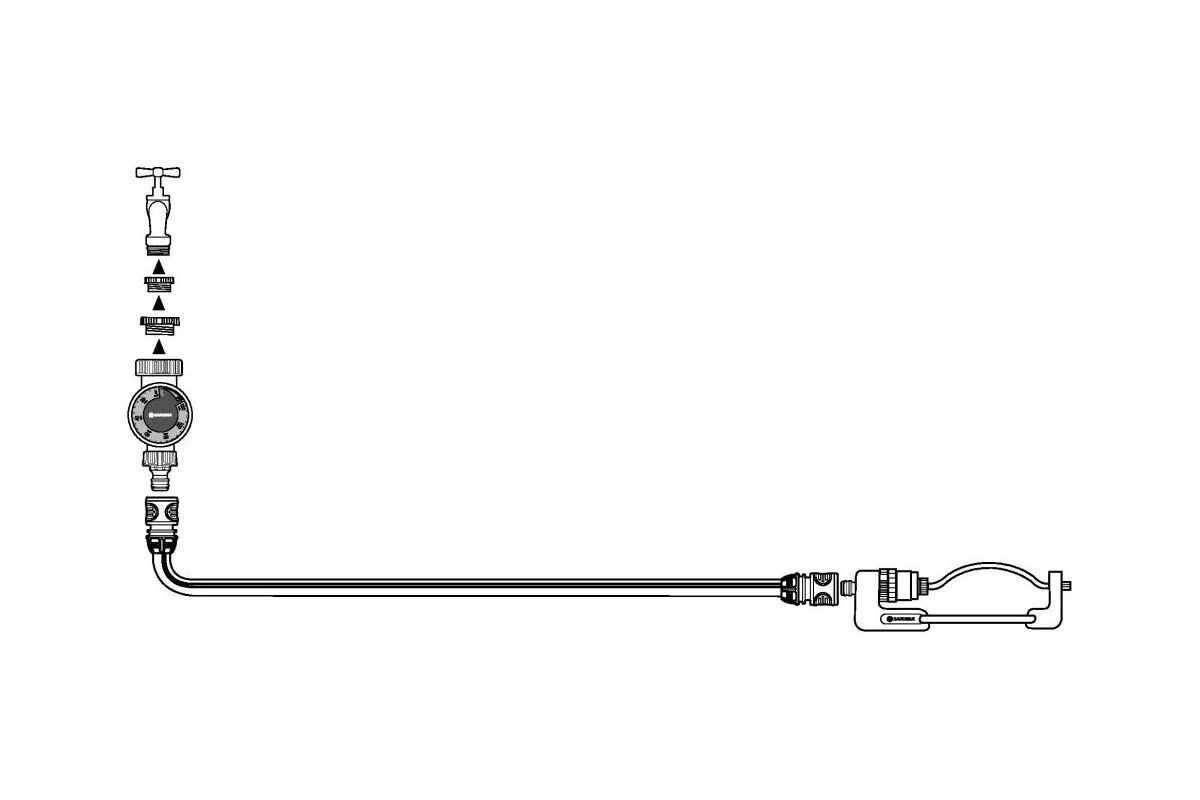 Разбрызгиватель Gardena Aqua S 18701-34 + система управления поливом