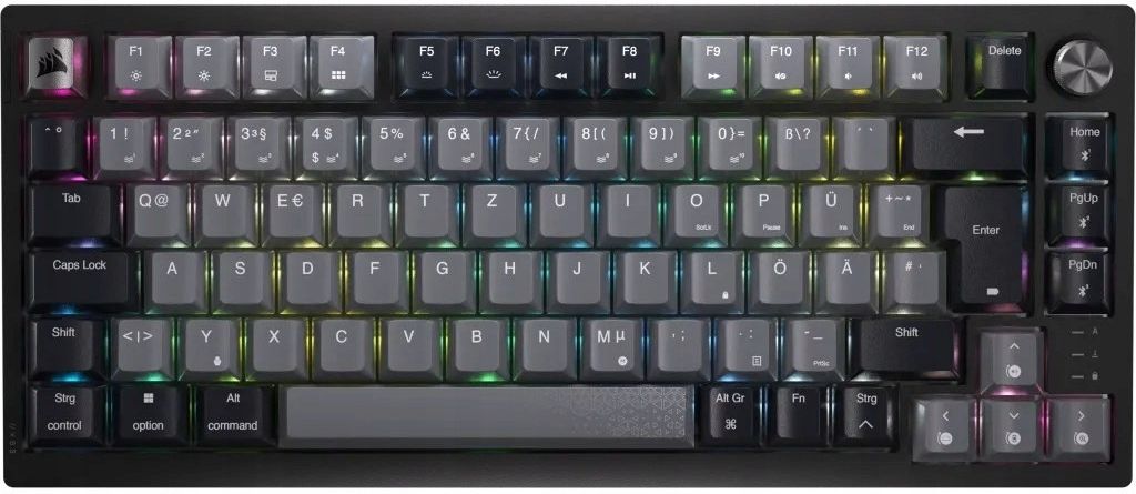Игровая клавиатура Corsair K65 RGB MLX 4N2402S, красно-черно-серая