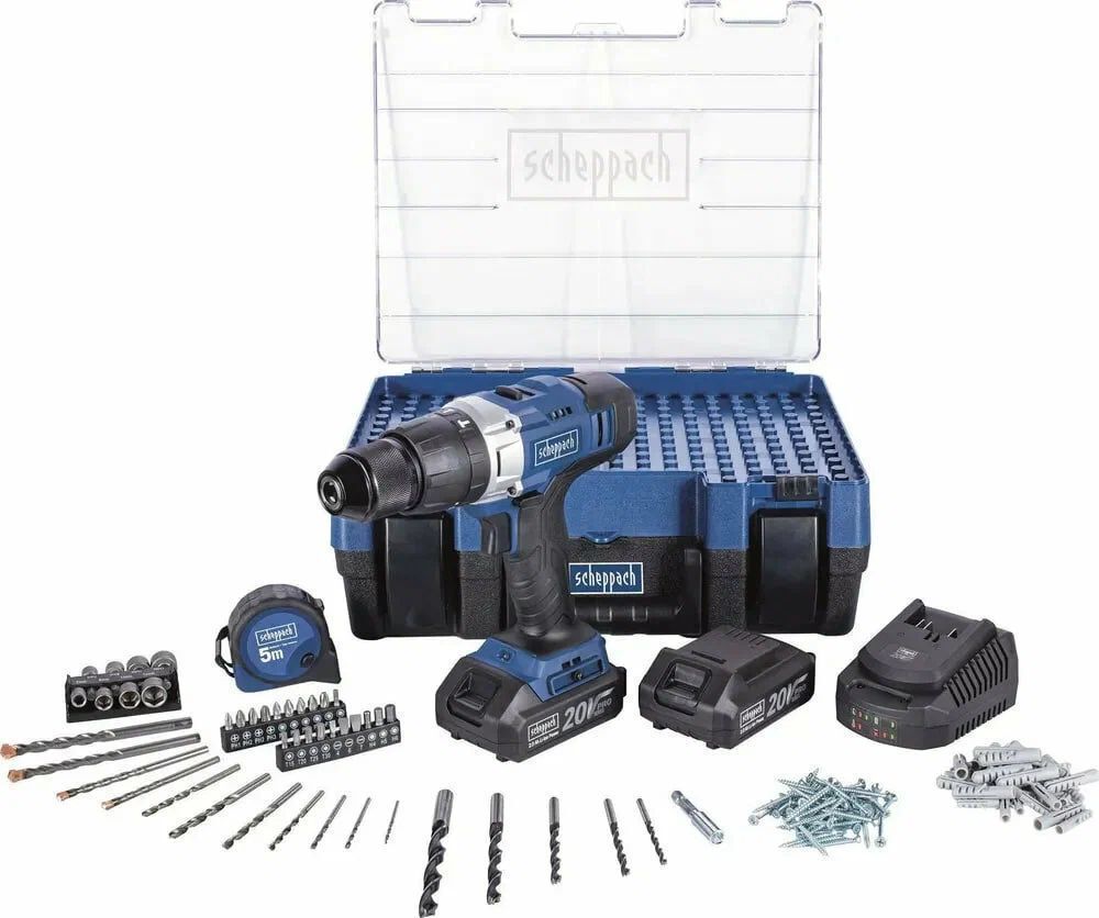Шуруповерт scheppach dtb20-20pro-S 20V 2 x аккумуляторная батарея 2ah