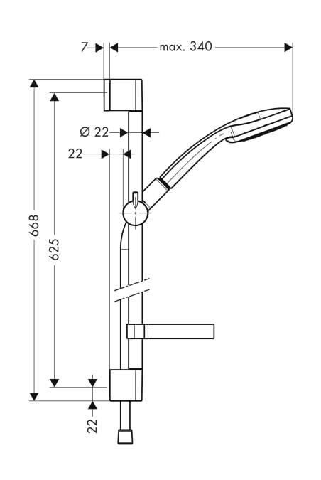 Душевой набор Hansgrohe Croma 100 Multi/Unica'C 0,65 м, DN15 27775000
