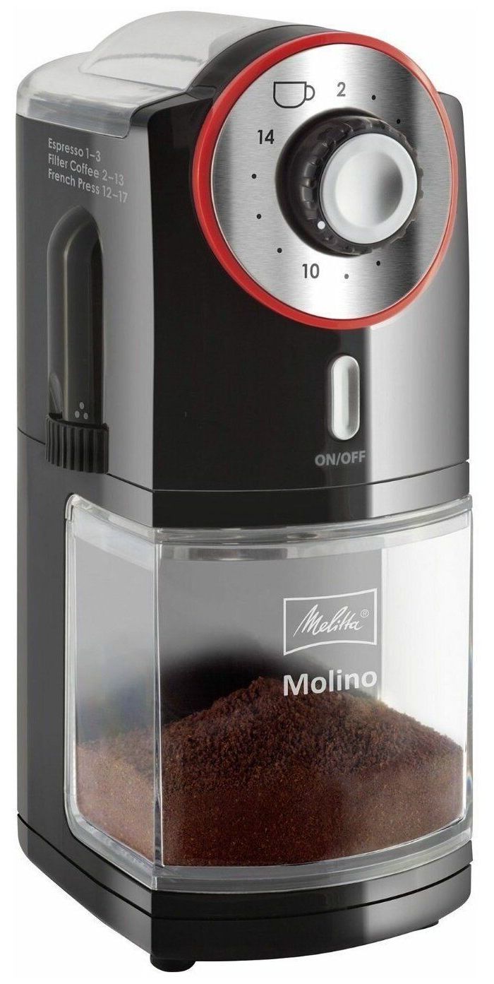 Кофемолка Melitta Molino 1019-01, чёрно-красный