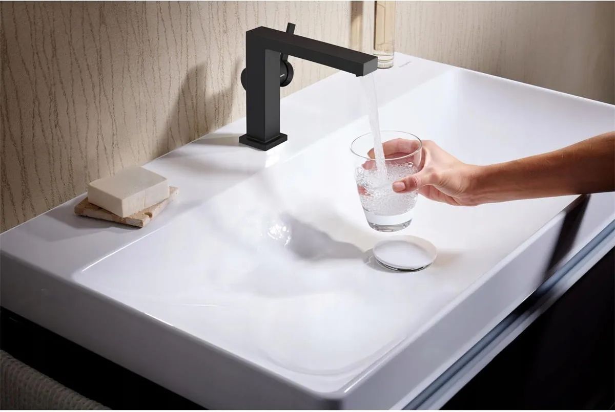 Смеситель для раковины Hansgrohe Tecturis E 110 73020670 матовый черный