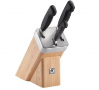 Набор 3 ножей Zwilling Four Star в самоострещемся блоке, коричневый