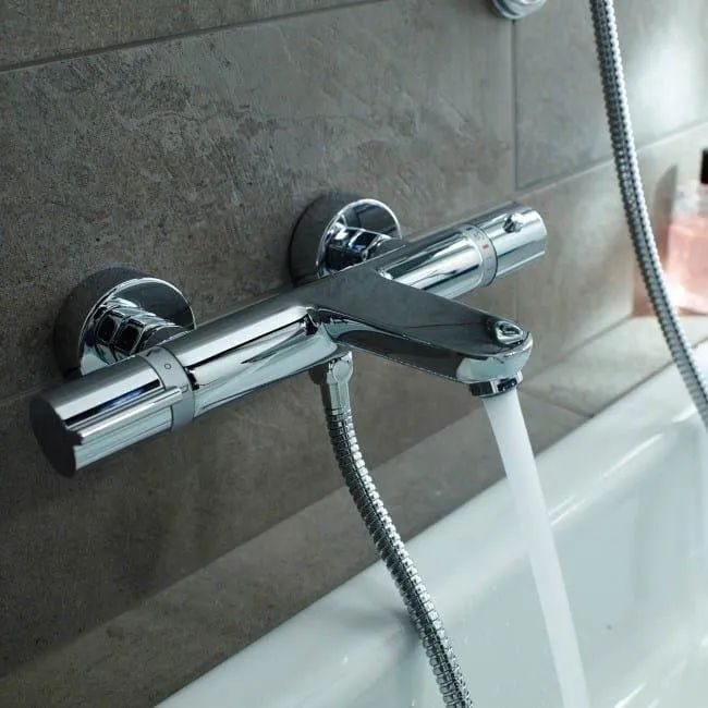 Смеситель для ванны с термостатом настенные на 2 отверстия Hansgrohe 15348000 хром