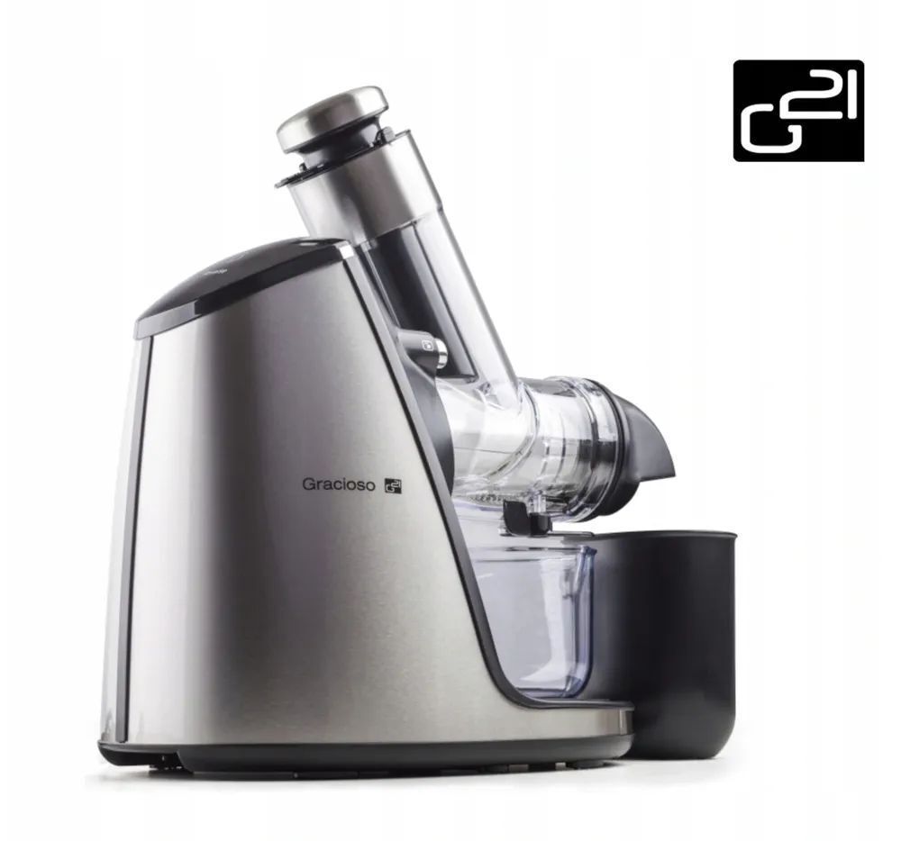 Соковыжималка шнековая G21 Gracioso Silver, черный, серебристый