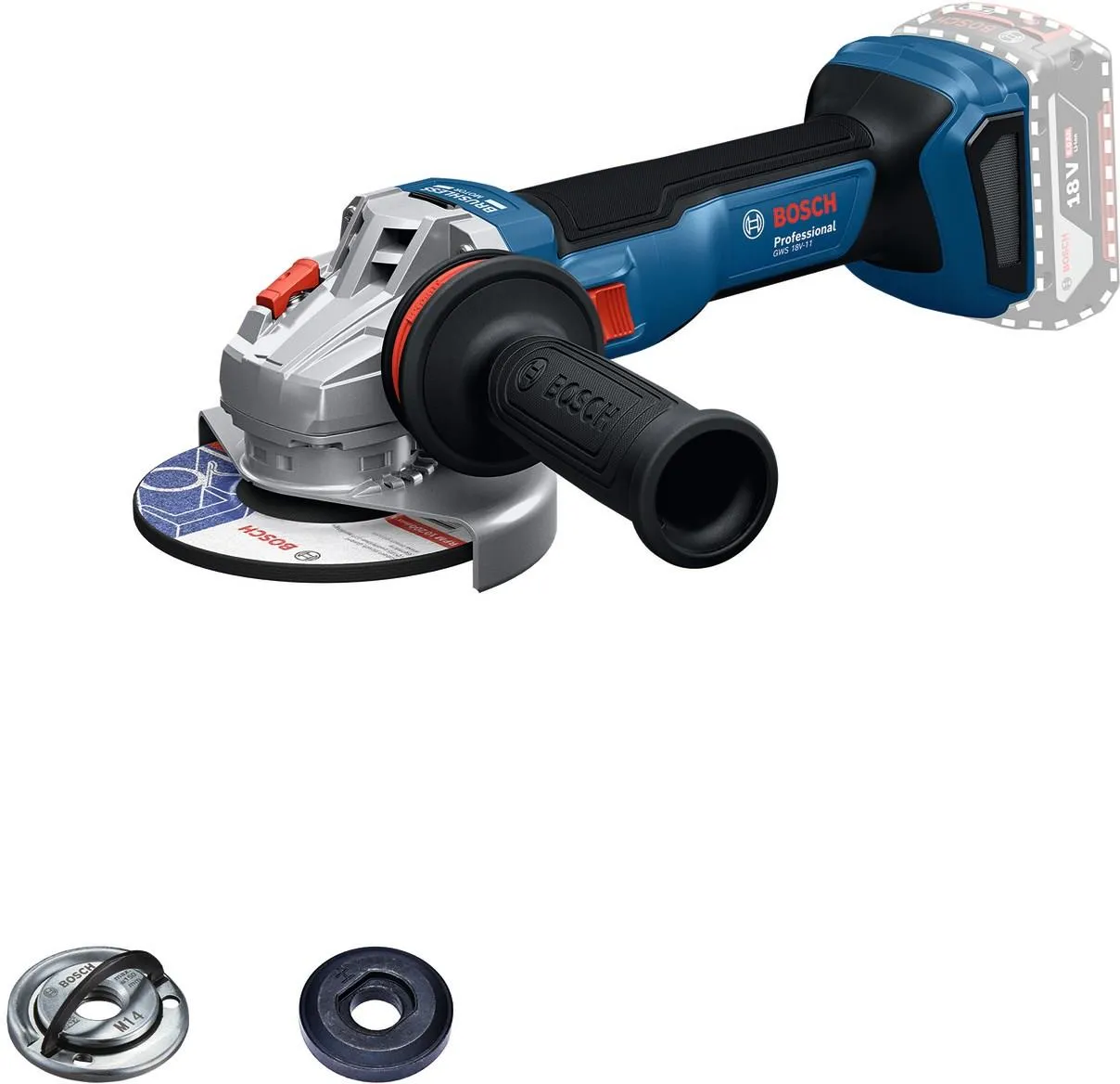 Аккумуляторная угловая шлифовальная машина Bosch GWS 18V-11 Professional 06019N4100