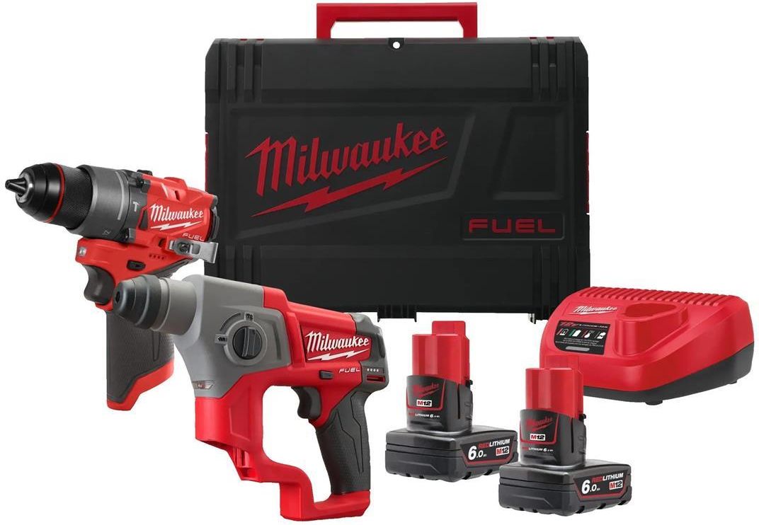 Набор аккумуляторных инструментов Milwaukee M12 FPP2F2-602X 4933480591 2х6,0 Ач в кейсе HD Box с АКБ и ЗУ