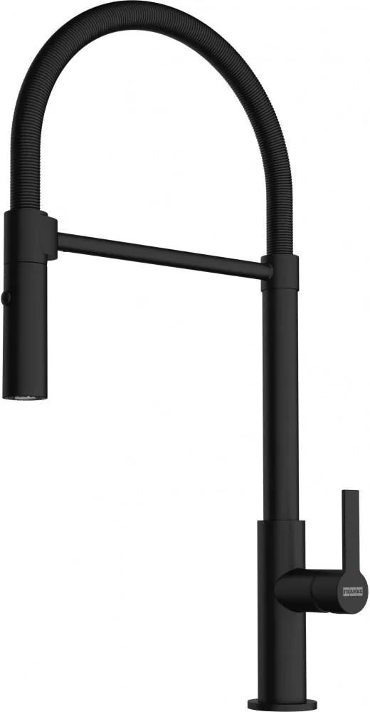 Кухонный кран Franke Maris Slim semi-pro 115.0728.396, черный матовый