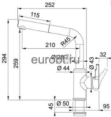 Кухонный кран Franke Lina L pull-out 115.0728.488, Ореховый