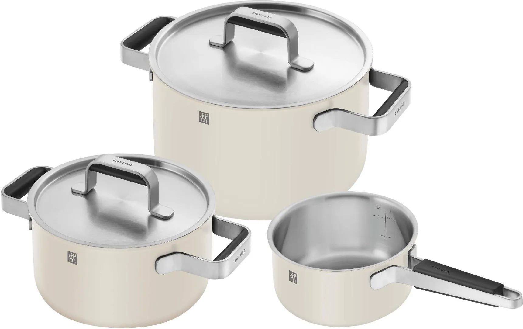 Набор из 3 кастрюль с крышками Zwilling Pure Ivory 1028807 бежевый