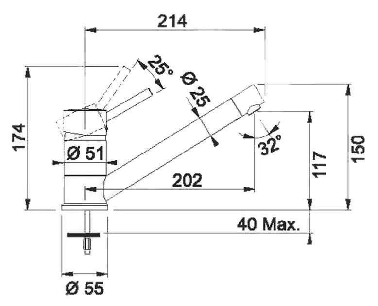 Кухонный кран Franke FG 7477 115.0297.478, хром/оникс