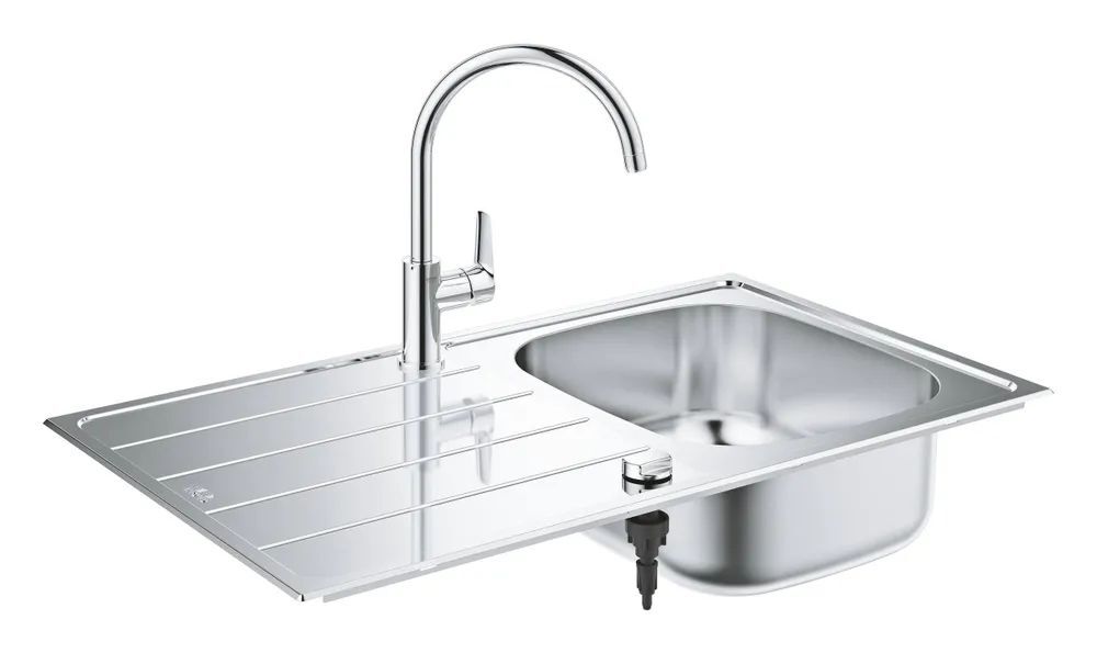 Встраиваемая мойка из нержавеющей стали с кухонным краном Grohe K200