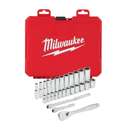 Набор метрических головок Milwaukee с трещоткой 1/4" 4932464943 (28 шт)