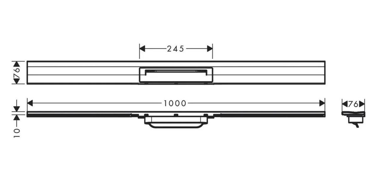 Внешний сливной элемент Hansgrohe RainDrain Flex, настенный, 100 см 56053700 матовый белый