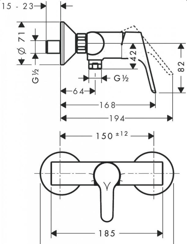 Смеситель для душа Hansgrohe Tica (14609000) хром